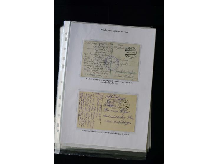 GERMAN POST OFFICES IN LEIPAJA 1st. WORLD WAR: 1914/17, interesting collection with more than 60 cards and covers, mostly nav