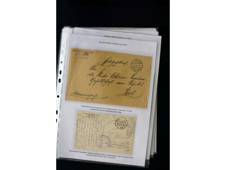 GERMAN POST OFFICES IN LEIPAJA 1st. WORLD WAR: 1914/17, interesting collection with more than 60 cards and covers, mostly nav