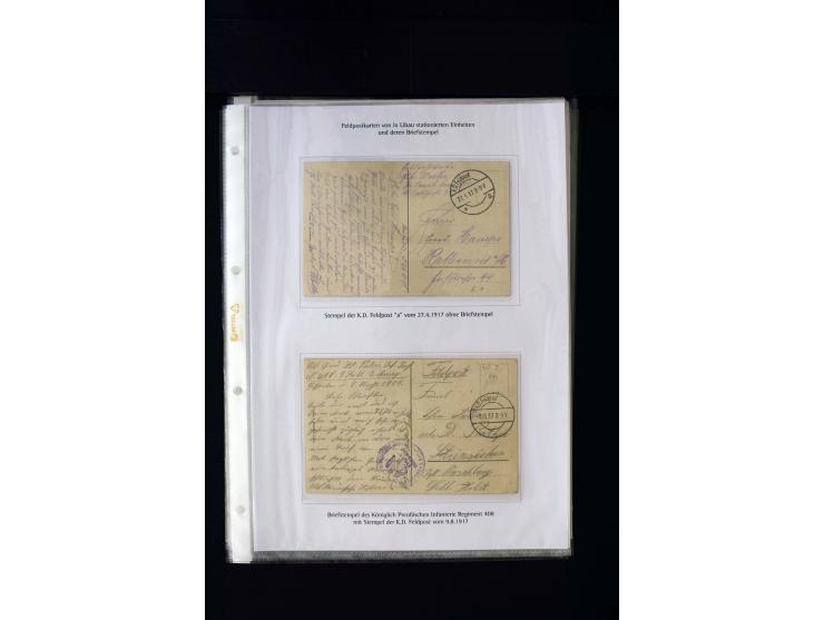GERMAN POST OFFICES IN LEIPAJA 1st. WORLD WAR: 1914/17, interesting collection with more than 60 cards and covers, mostly nav