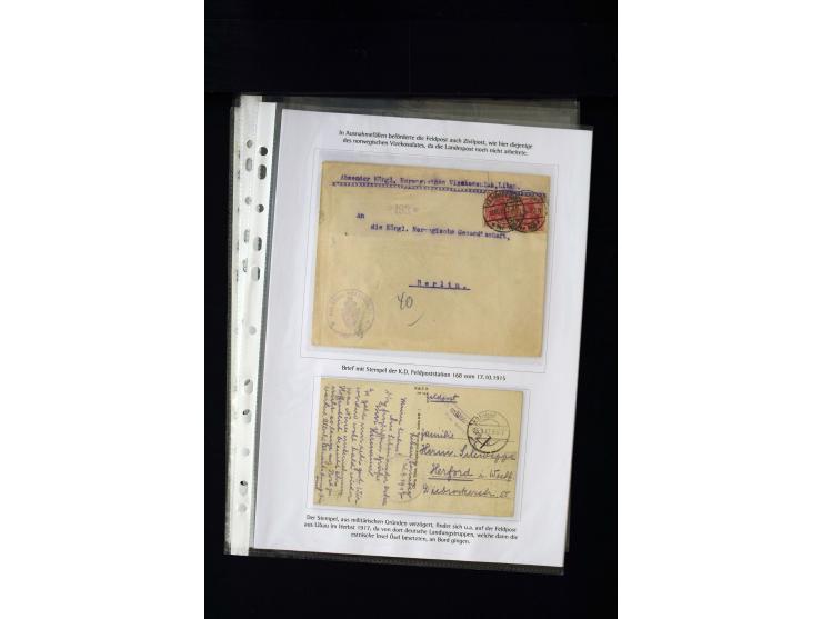 GERMAN POST OFFICES IN LEIPAJA 1st. WORLD WAR: 1914/17, interesting collection with more than 60 cards and covers, mostly nav