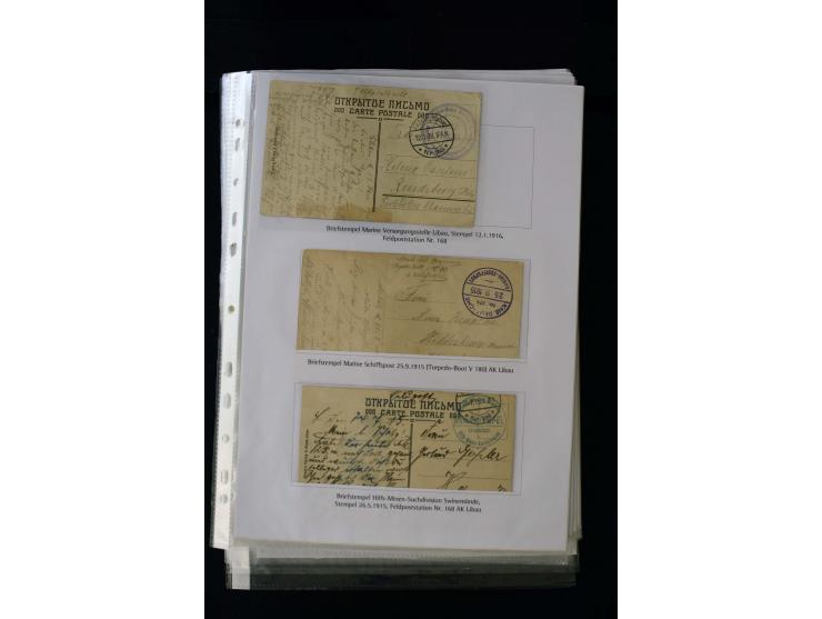 GERMAN POST OFFICES IN LEIPAJA 1st. WORLD WAR: 1914/17, interesting collection with more than 60 cards and covers, mostly nav
