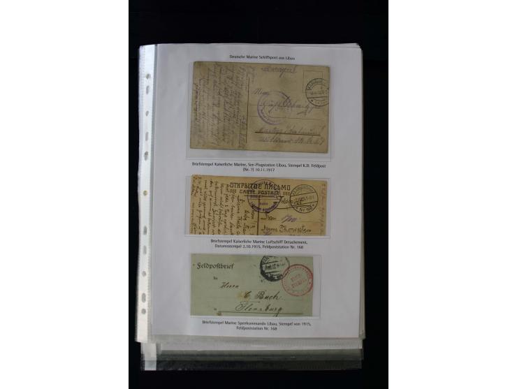 GERMAN POST OFFICES IN LEIPAJA 1st. WORLD WAR: 1914/17, interesting collection with more than 60 cards and covers, mostly nav