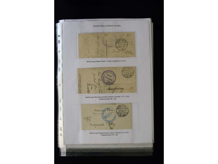GERMAN POST OFFICES IN LEIPAJA 1st. WORLD WAR: 1914/17, interesting collection with more than 60 cards and covers, mostly nav
