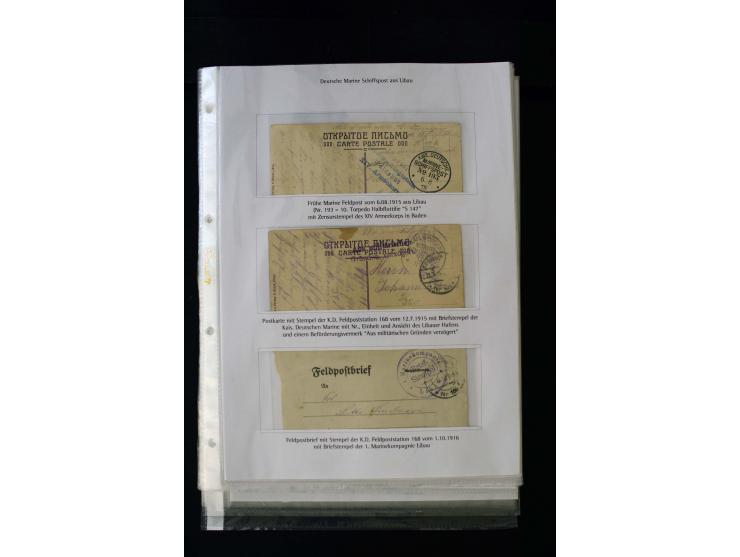 GERMAN POST OFFICES IN LEIPAJA 1st. WORLD WAR: 1914/17, interesting collection with more than 60 cards and covers, mostly nav