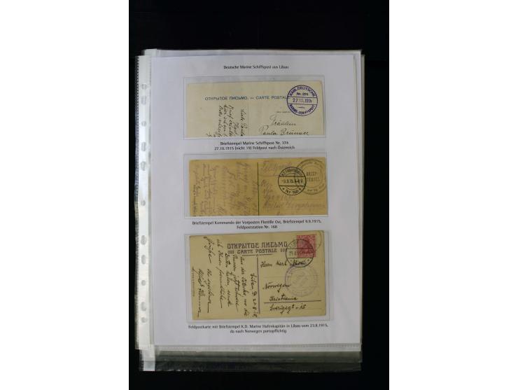 GERMAN POST OFFICES IN LEIPAJA 1st. WORLD WAR: 1914/17, interesting collection with more than 60 cards and covers, mostly nav
