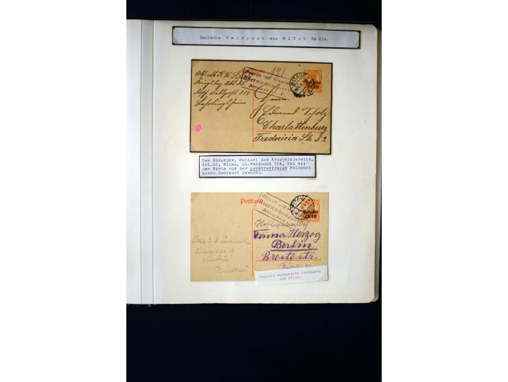 GERMAN FIELD POST ON LATVIAN TERRITORY: 1914/18, interesting collection of Postgebiet Ober-Ost stamps with different field po
