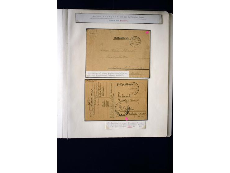 GERMAN FIELD POST ON LATVIAN TERRITORY: 1914/18, interesting collection of Postgebiet Ober-Ost stamps with different field po