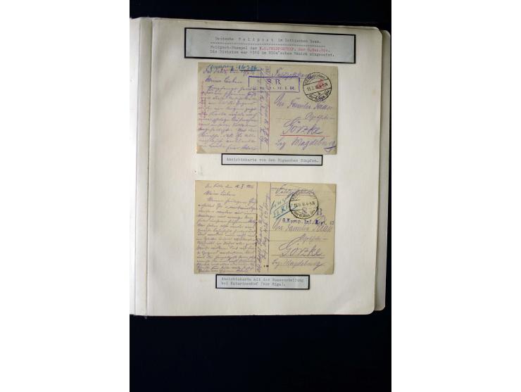 GERMAN FIELD POST ON LATVIAN TERRITORY: 1914/18, interesting collection of Postgebiet Ober-Ost stamps with different field po