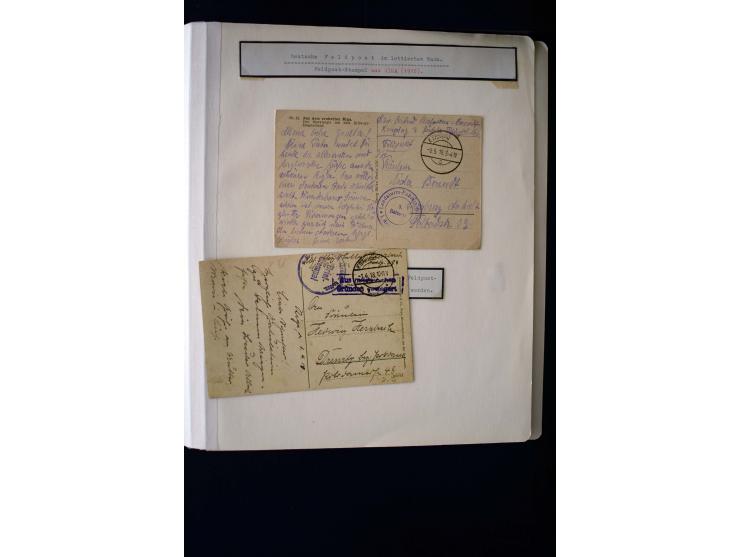 GERMAN FIELD POST ON LATVIAN TERRITORY: 1914/18, interesting collection of Postgebiet Ober-Ost stamps with different field po