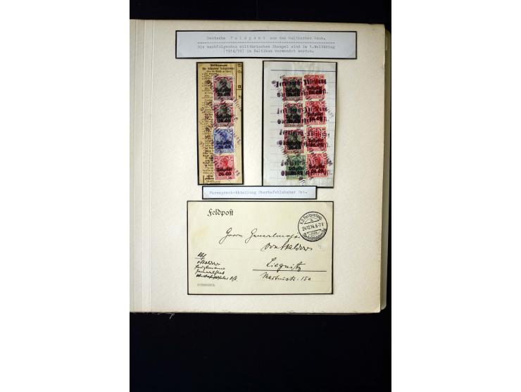 GERMAN FIELD POST ON LATVIAN TERRITORY: 1914/18, interesting collection of Postgebiet Ober-Ost stamps with different field po