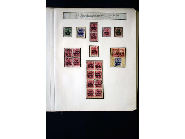 GERMAN FIELD POST ON LATVIAN TERRITORY: 1914/18, interesting collection of Postgebiet Ober-Ost stamps with different field po
