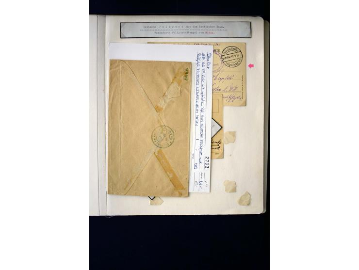 GERMAN FIELD POST ON LATVIAN TERRITORY: 1914/18, interesting collection of Postgebiet Ober-Ost stamps with different field po