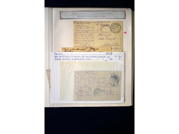 GERMAN FIELD POST ON LATVIAN TERRITORY: 1914/18, interesting collection of Postgebiet Ober-Ost stamps with different field po