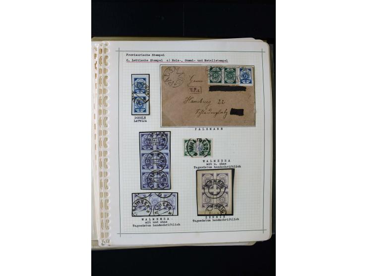 PROVISIONAL CANCELLATIONS: AIZPUTE-ZILUPE, very interesting collection with 50 cards and covers, mostly Riga, but also "Bausk