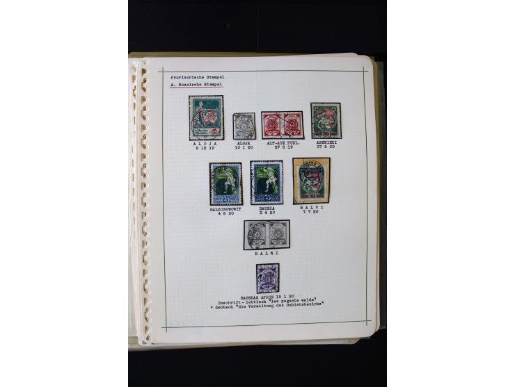 PROVISIONAL CANCELLATIONS: AIZPUTE-ZILUPE, very interesting collection with 50 cards and covers, mostly Riga, but also "Bausk