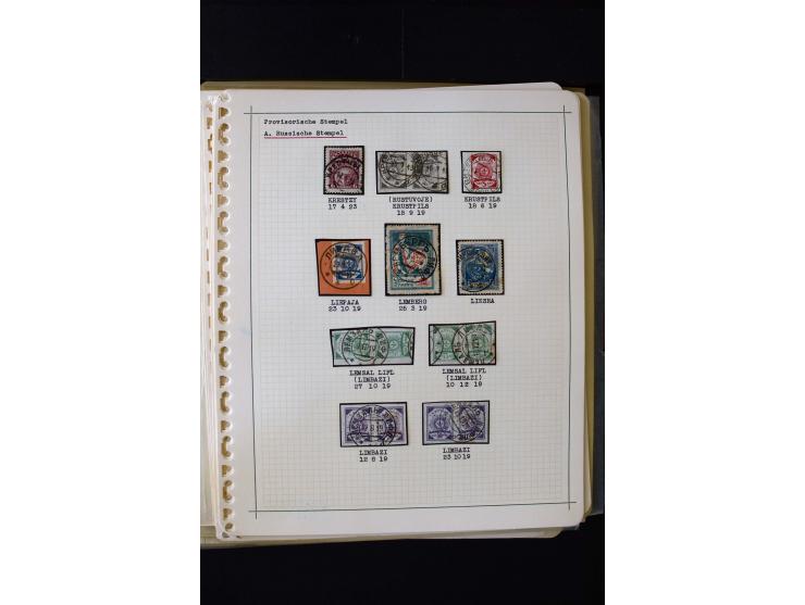 PROVISIONAL CANCELLATIONS: AIZPUTE-ZILUPE, very interesting collection with 50 cards and covers, mostly Riga, but also "Bausk