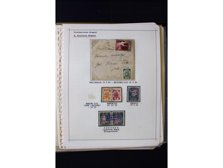 PROVISIONAL CANCELLATIONS: AIZPUTE-ZILUPE, very interesting collection with 50 cards and covers, mostly Riga, but also "Bausk