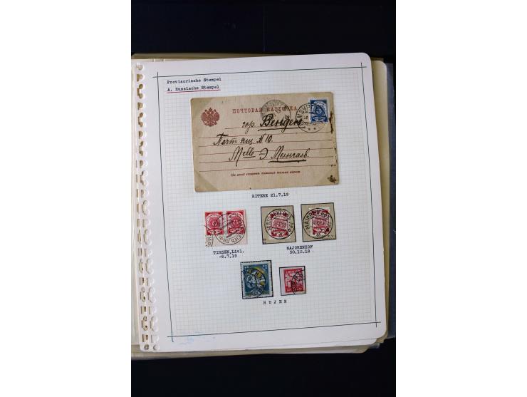 PROVISIONAL CANCELLATIONS: AIZPUTE-ZILUPE, very interesting collection with 50 cards and covers, mostly Riga, but also "Bausk