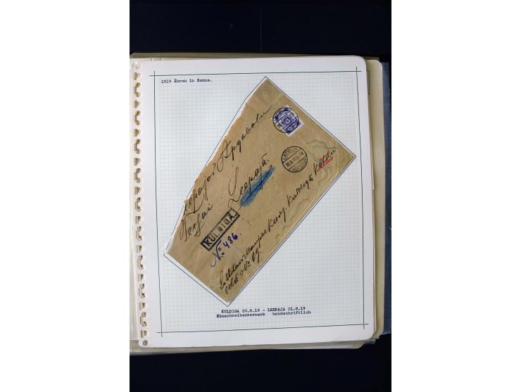 PROVISIONAL CANCELLATIONS: AIZPUTE-ZILUPE, very interesting collection with 50 cards and covers, mostly Riga, but also "Bausk