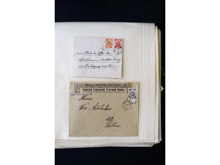 PROVISIONAL CANCELLATIONS: AIZPUTE-ZILUPE, very interesting collection with 50 cards and covers, mostly Riga, but also "Bausk