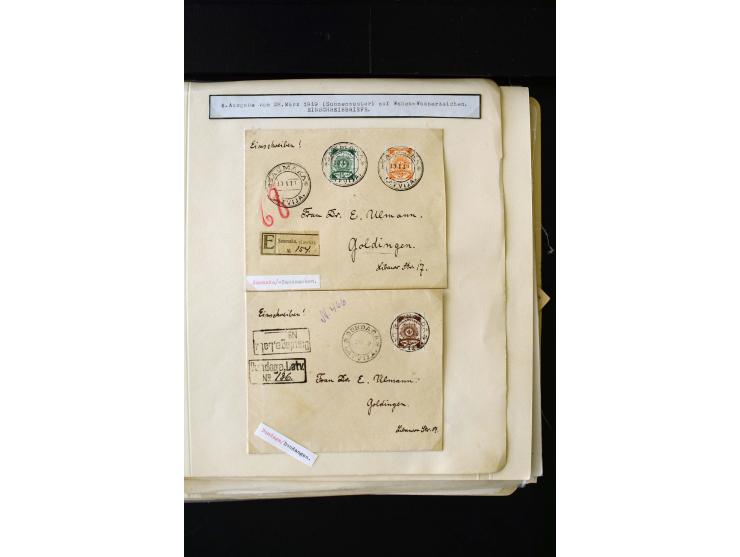 PROVISIONAL CANCELLATIONS: AIZPUTE-ZILUPE, very interesting collection with 50 cards and covers, mostly Riga, but also "Bausk
