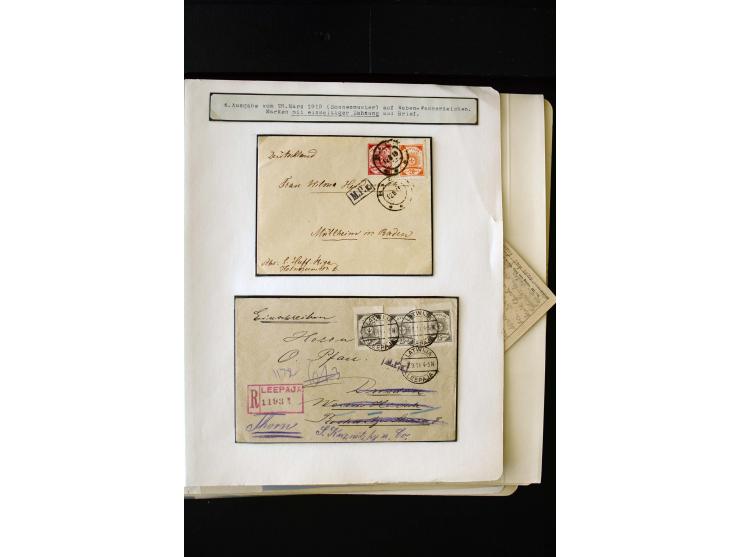 PROVISIONAL CANCELLATIONS: AIZPUTE-ZILUPE, very interesting collection with 50 cards and covers, mostly Riga, but also "Bausk