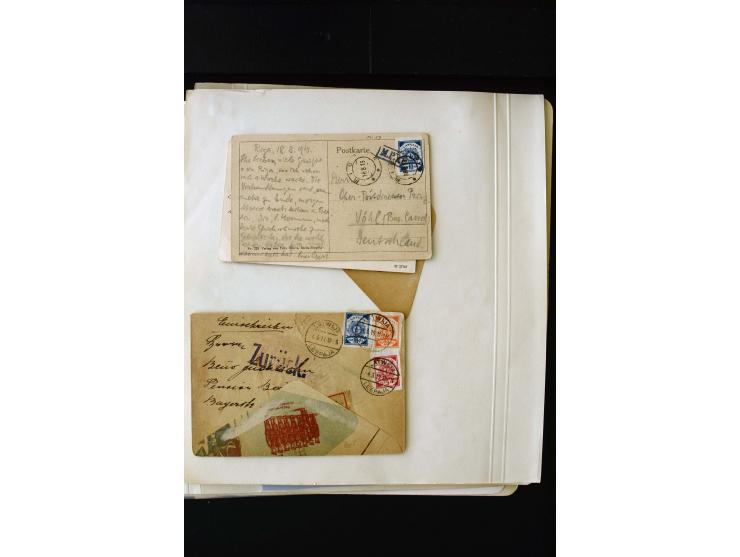 PROVISIONAL CANCELLATIONS: AIZPUTE-ZILUPE, very interesting collection with 50 cards and covers, mostly Riga, but also "Bausk