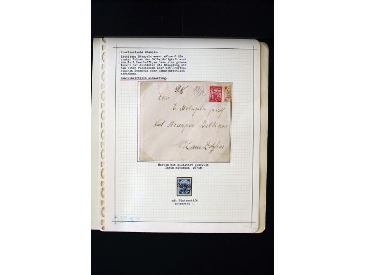 PROVISIONAL CANCELLATIONS: AIZPUTE-ZILUPE, very interesting collection with 50 cards and covers, mostly Riga, but also "Bausk