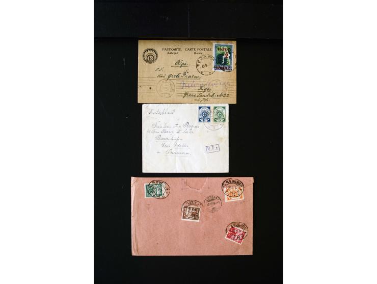 PROVISIONAL CANCELLATIONS: AIZPUTE-ZILUPE, very interesting collection with 50 cards and covers, mostly Riga, but also "Bausk