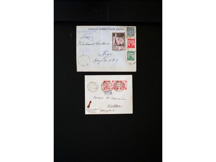 PROVISIONAL CANCELLATIONS: AIZPUTE-ZILUPE, very interesting collection with 50 cards and covers, mostly Riga, but also "Bausk