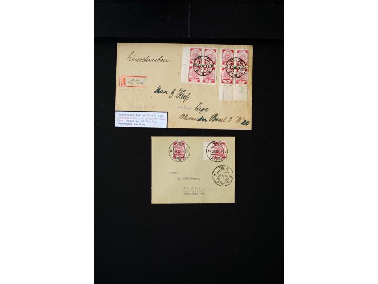 PROVISIONAL CANCELLATIONS: AIZPUTE-ZILUPE, very interesting collection with 50 cards and covers, mostly Riga, but also "Bausk