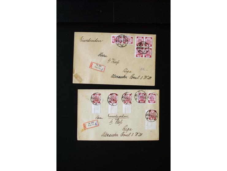 PROVISIONAL CANCELLATIONS: AIZPUTE-ZILUPE, very interesting collection with 50 cards and covers, mostly Riga, but also "Bausk