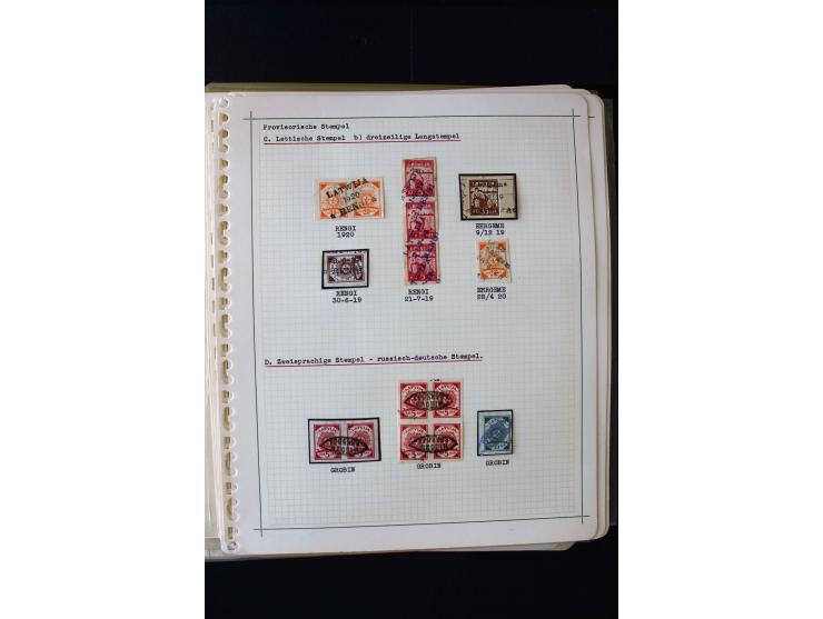 PROVISIONAL CANCELLATIONS: AIZPUTE-ZILUPE, very interesting collection with 50 cards and covers, mostly Riga, but also "Bausk