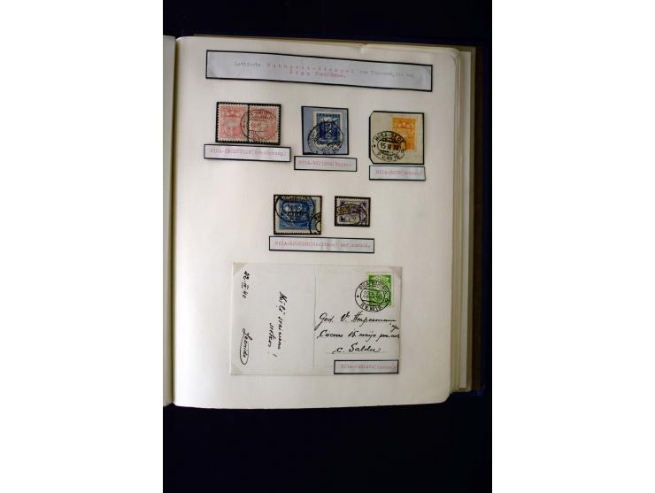 RAILWAY: Interesting collection with 24 cards and covers and many loose stamps or pieces, mostly very nice strikes