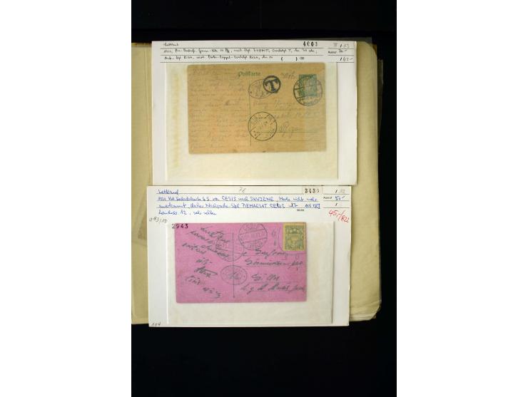 POSTAGE DUE: 1919/38, 45 cards and covers from and to Latvia, fine