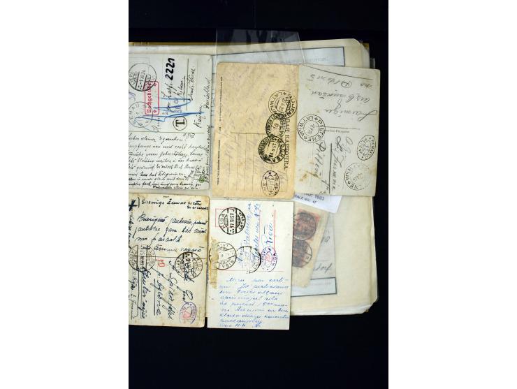 POSTAGE DUE: 1919/38, 45 cards and covers from and to Latvia, fine