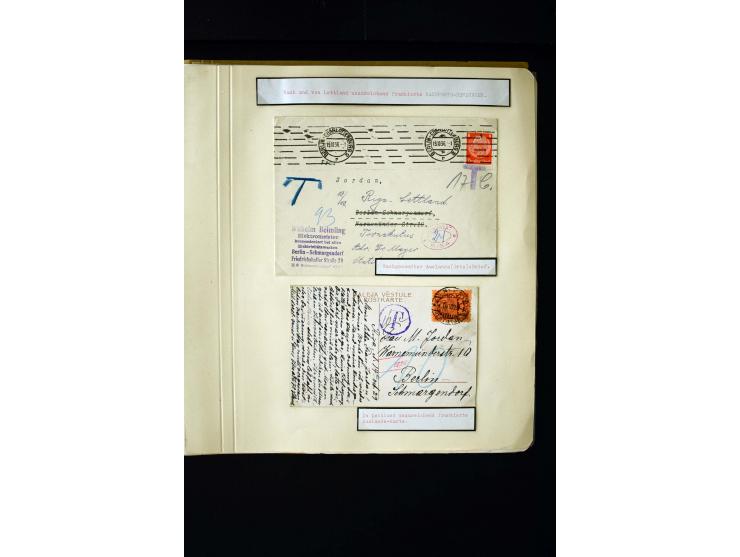 POSTAGE DUE: 1919/38, 45 cards and covers from and to Latvia, fine