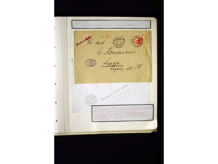 POSTAGE DUE: 1919/38, 45 cards and covers from and to Latvia, fine