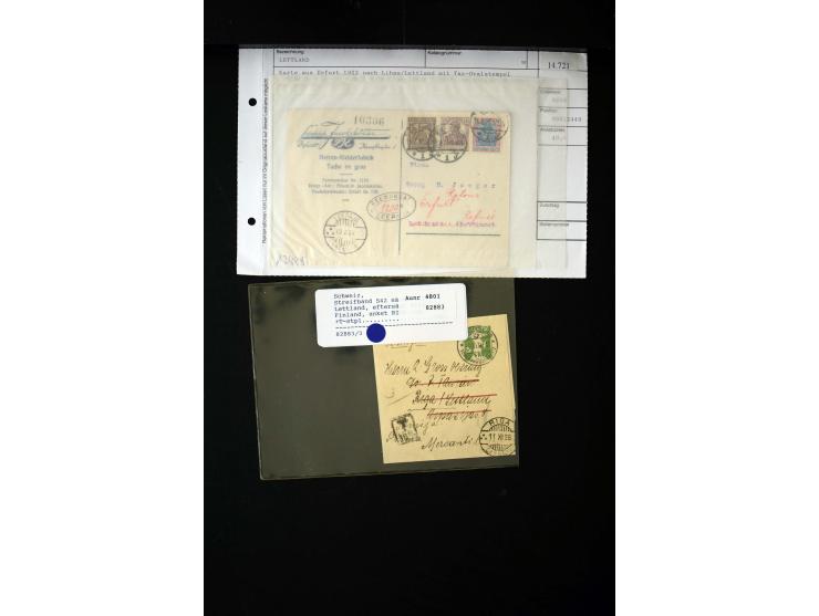 POSTAGE DUE: 1919/38, 45 cards and covers from and to Latvia, fine