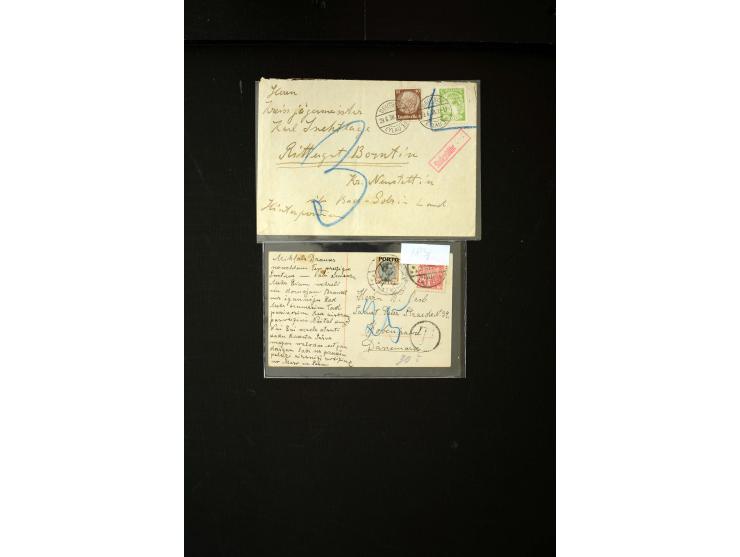 POSTAGE DUE: 1919/38, 45 cards and covers from and to Latvia, fine