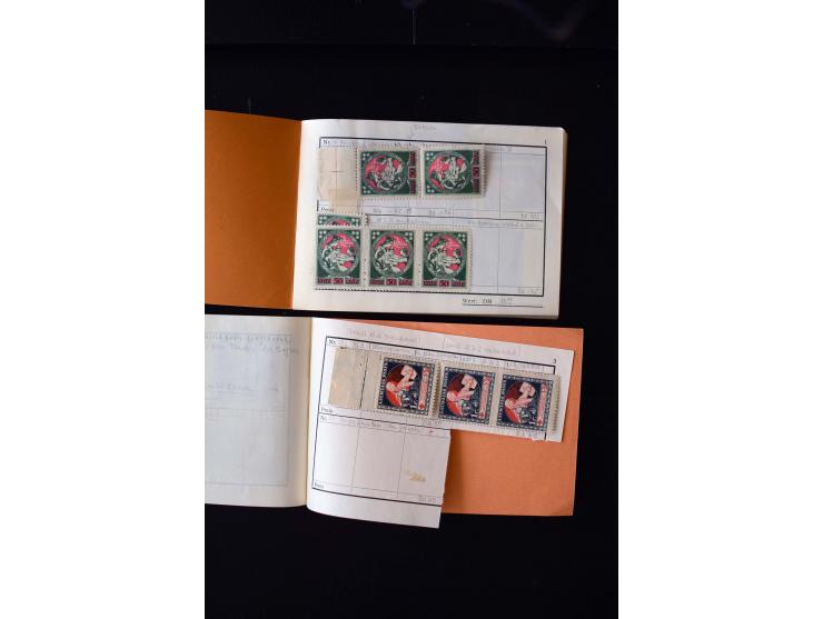 1919/29, unused und used lot with many plate flaws, offsets and perforation varieties, fine