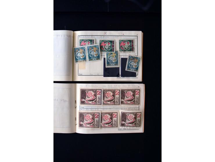 1919/29, unused und used lot with many plate flaws, offsets and perforation varieties, fine