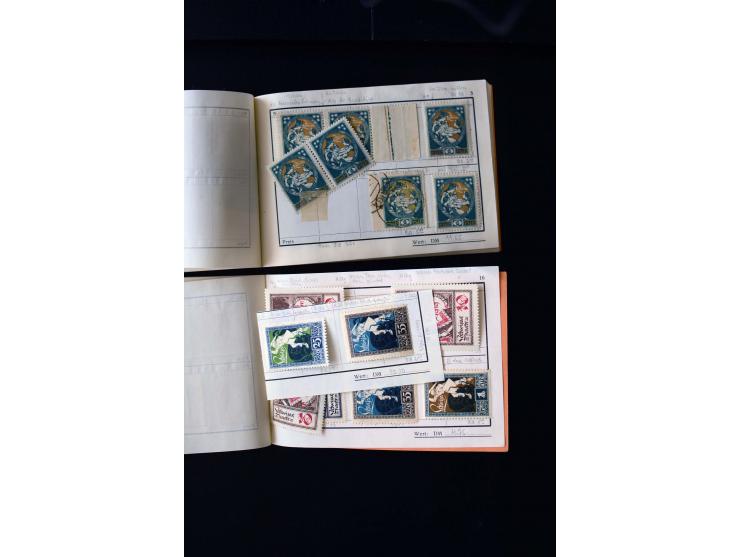 1919/29, unused und used lot with many plate flaws, offsets and perforation varieties, fine