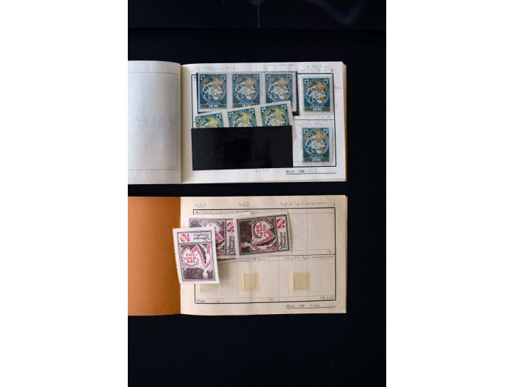 1919/29, unused und used lot with many plate flaws, offsets and perforation varieties, fine