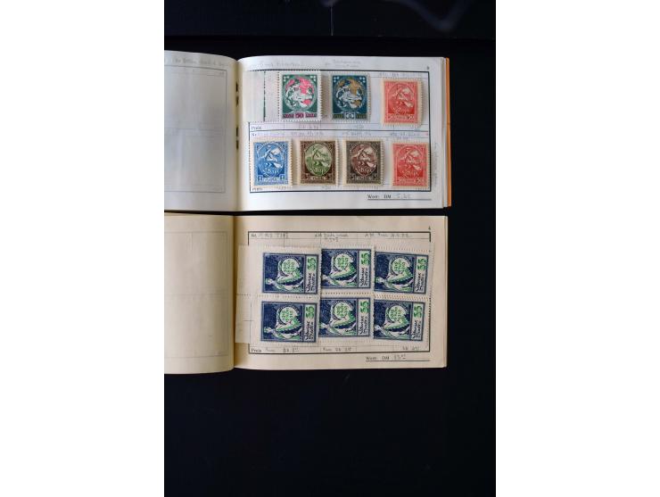 1919/29, unused und used lot with many plate flaws, offsets and perforation varieties, fine