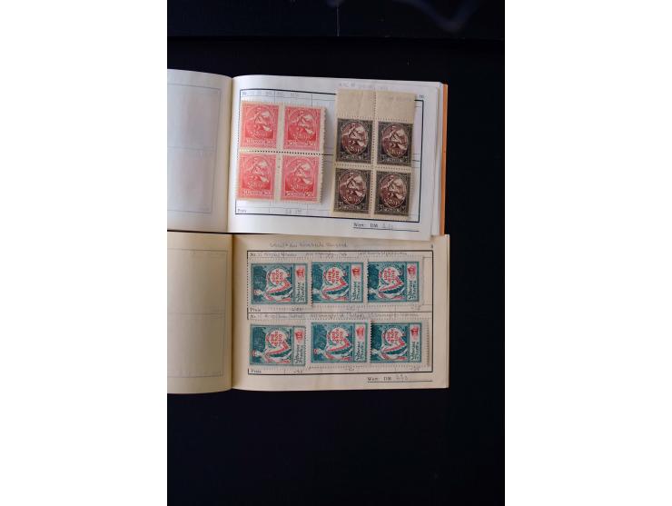 1919/29, unused und used lot with many plate flaws, offsets and perforation varieties, fine