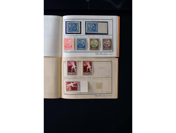 1919/29, unused und used lot with many plate flaws, offsets and perforation varieties, fine