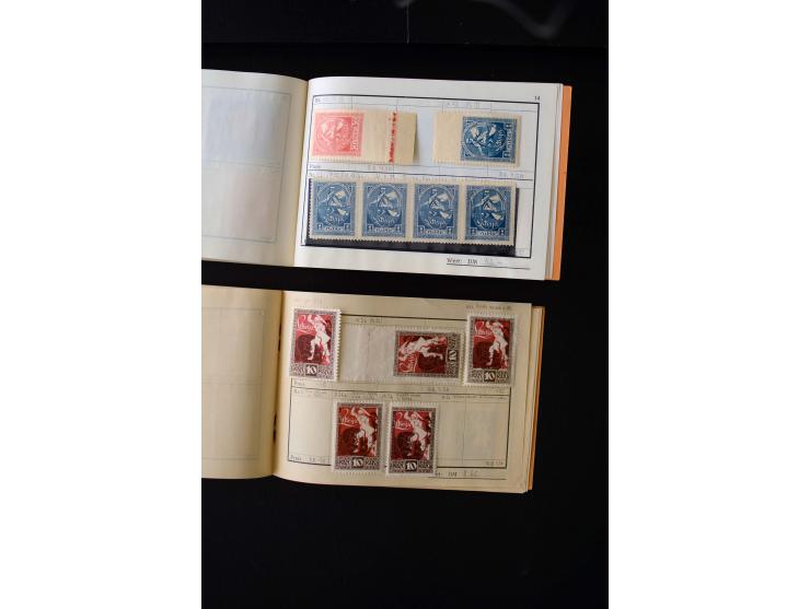 1919/29, unused und used lot with many plate flaws, offsets and perforation varieties, fine