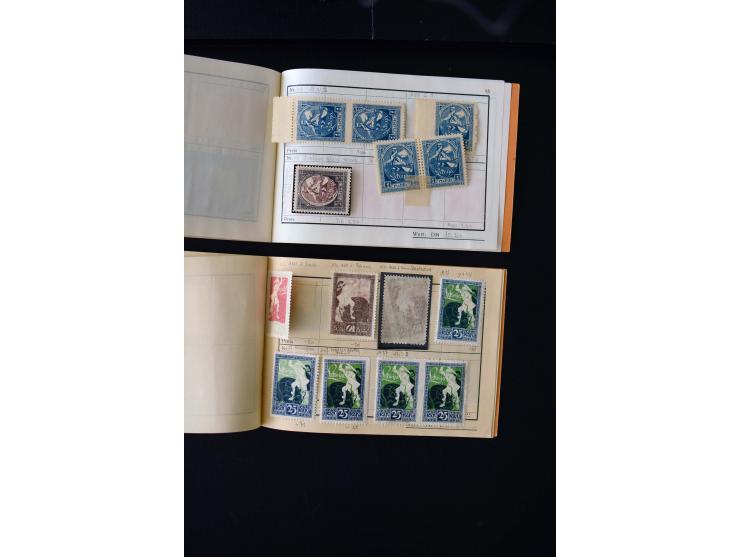 1919/29, unused und used lot with many plate flaws, offsets and perforation varieties, fine