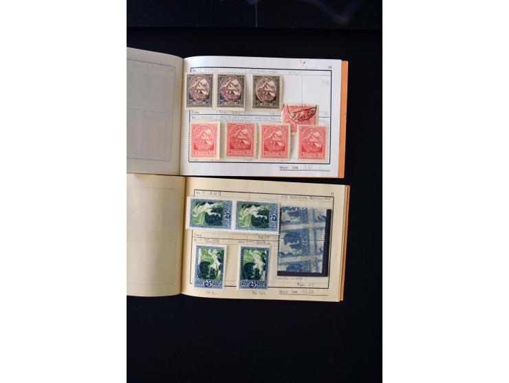 1919/29, unused und used lot with many plate flaws, offsets and perforation varieties, fine